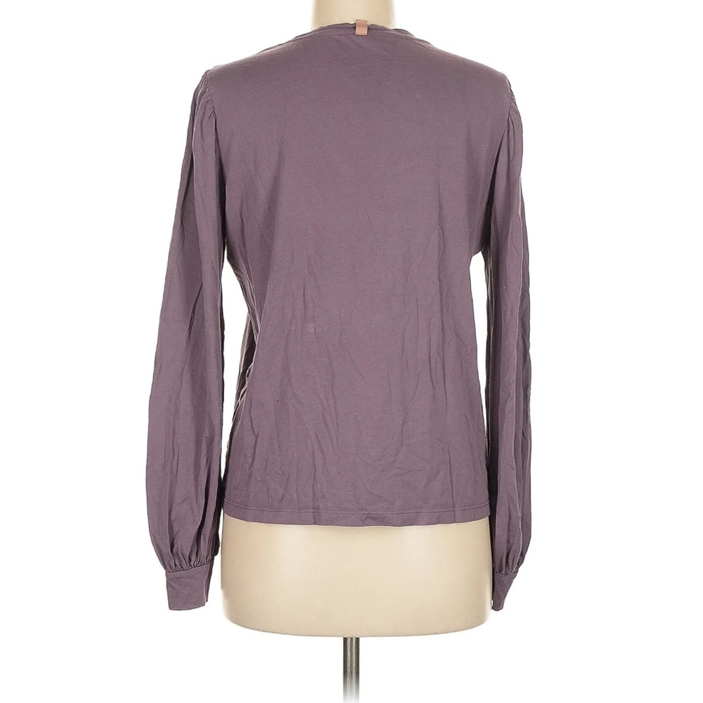 Lunya Long Puff Sleeve Tee Shirt Organic Pima Cotton Purple Size Medium - Picture 5 of 8